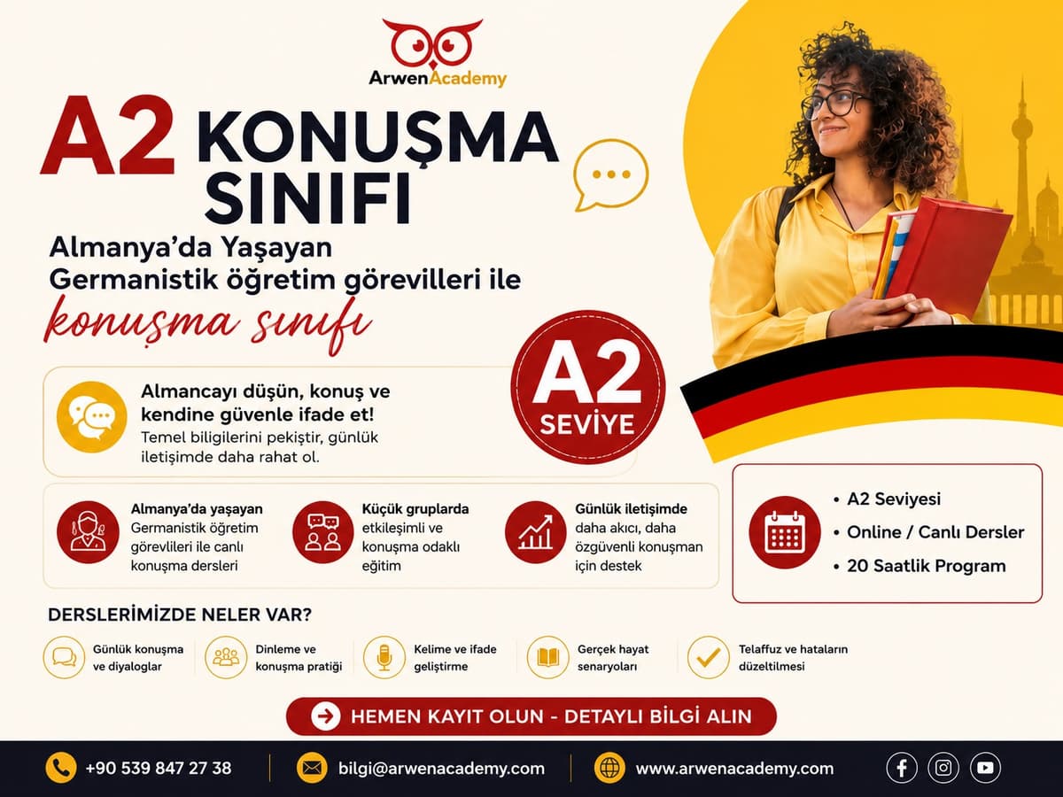 Konuşma Sınıfı A1 A2 Seviye Hafta içi Her Akşam önizleme görseli